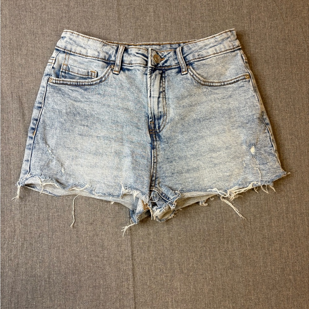 George Light Blue Distressed Denim Shorts